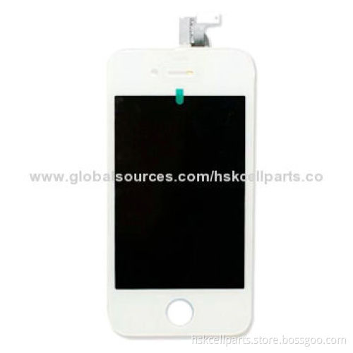 LCD Assembly for iPhone 4, Touchscreen and Supporting Frame, OEM, White